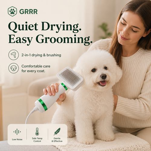 Pet Hair Dryer – Low Noise Grooming Blower
