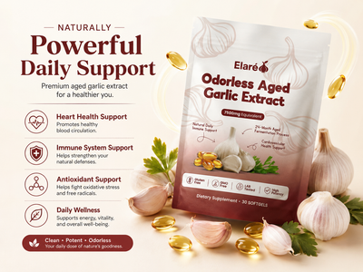 Elaré Odorless Aged Garlic Extract — 7,500mg