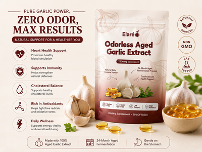 Elaré Odorless Aged Garlic Extract — 7,500mg