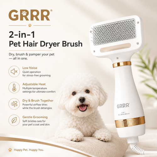 Pet Hair Dryer – Low Noise Grooming Blower