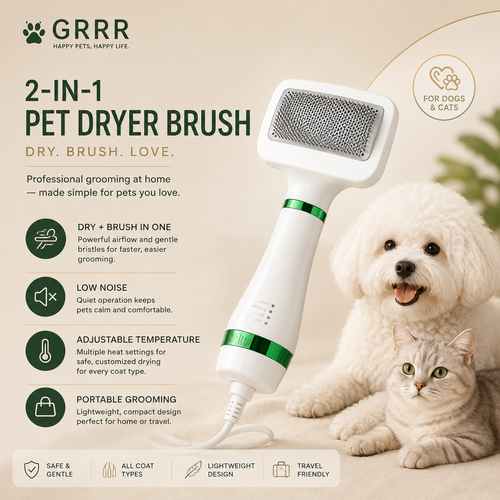 Pet Hair Dryer – Low Noise Grooming Blower