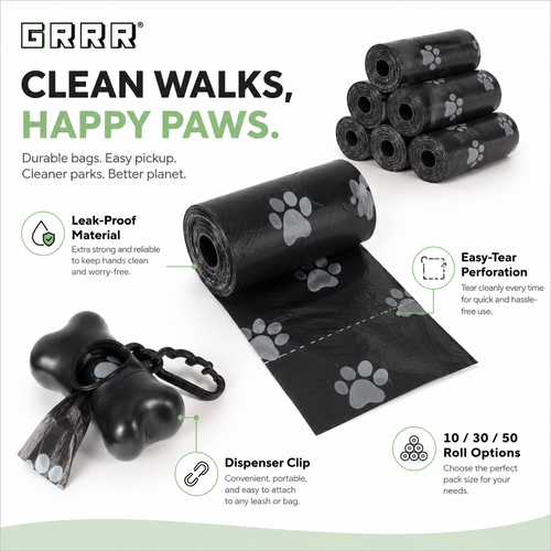 Dog Waste Bags with Dispenser