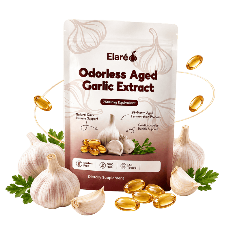 Elaré Aged Garlic Extract for Daily Immune & Heart Health
