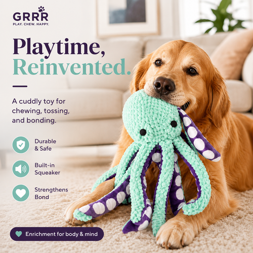 Plush Octopus Squeaky Toy