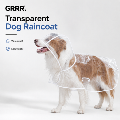 GRRR Transparent Dog Raincoat