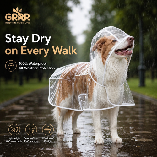 GRRR Transparent Dog Raincoat