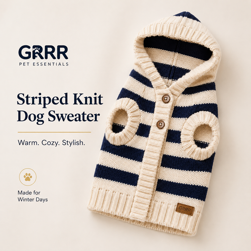 GRRR Striped Knit Dog Sweater