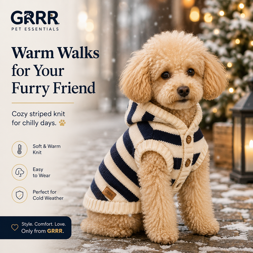 GRRR Striped Knit Dog Sweater