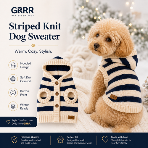 GRRR Striped Knit Dog Sweater