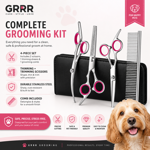 Professional Dog Grooming Scissors Set
